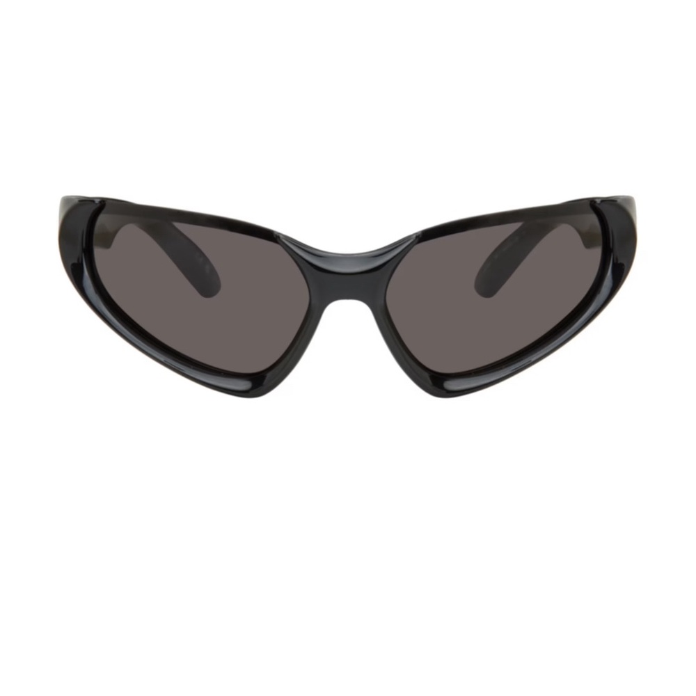 BALENCIAGA Black Exaggerated Sport Goggle Sunglasses
